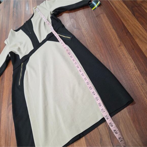 Gabby Skye Career Sheath Dress Color Block Tan and Black NWT Size 14 - Picture 4 of 9